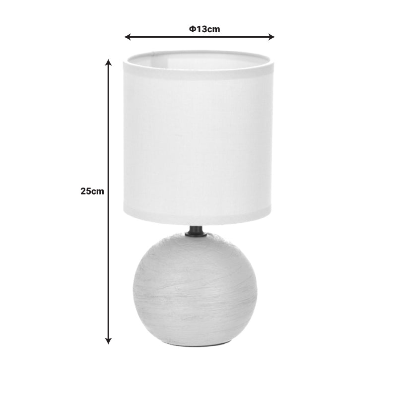 Настолна лампа PWL-1210 E14 60W керамично сиво D13x25cm