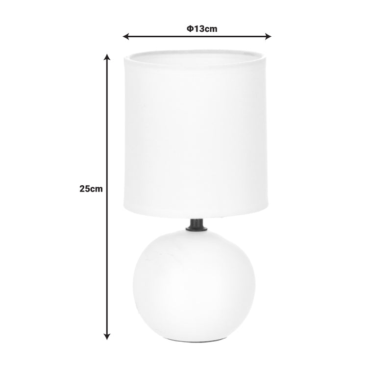 Настолна лампа PWL-1210 E14 60W керамика в цвят бял гланц D13x25cm