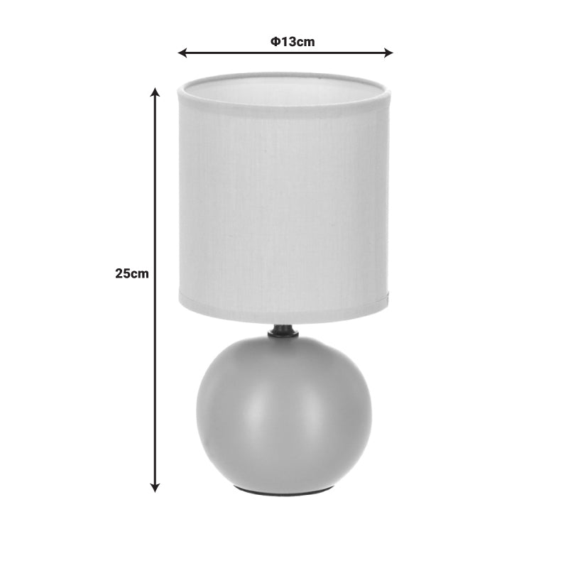 Настолна лампа PWL-1210 E14 керамика в сив цвят D13x25cm