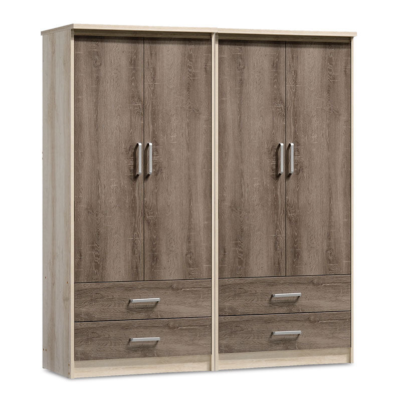 Гардероб  OLYMPOS с 4 врати и 4 чекмеджета в цвят castillo-toro 162x57x183см