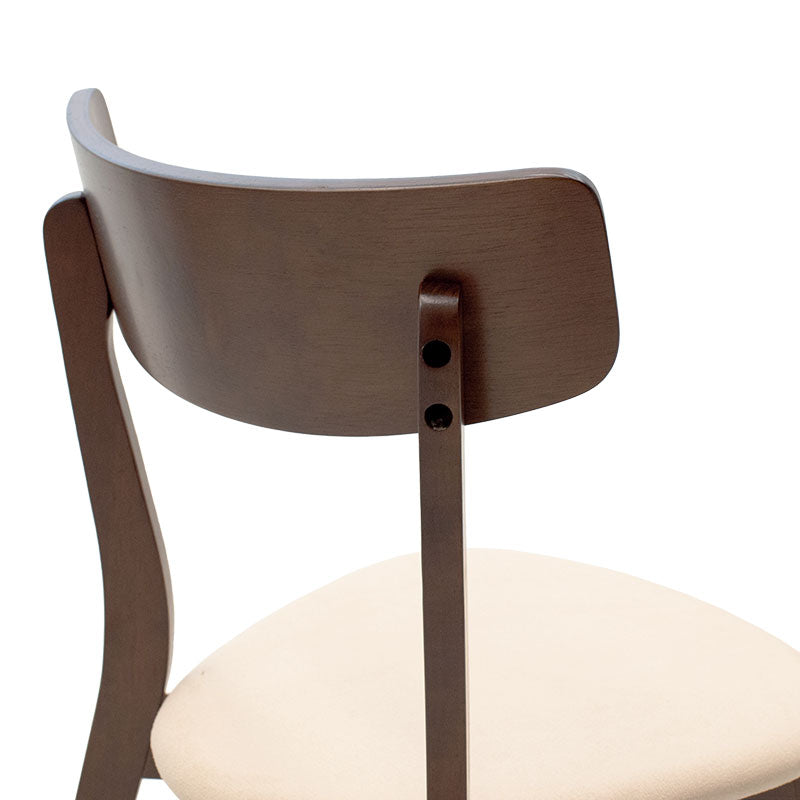 Трапезен комплект BENSON-TOTO 5бр. 80x80x75см в цвят орех - бежов плат