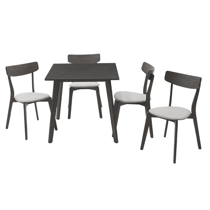 Трапезен комплект Benson - toto 5бр. 80x80x75см в рустик сиво - сив плат