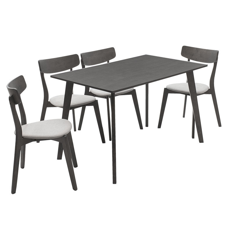 Трапезен комплект Benson - Toto 5бр. 120x75x75см в рустик сиво - сив плат