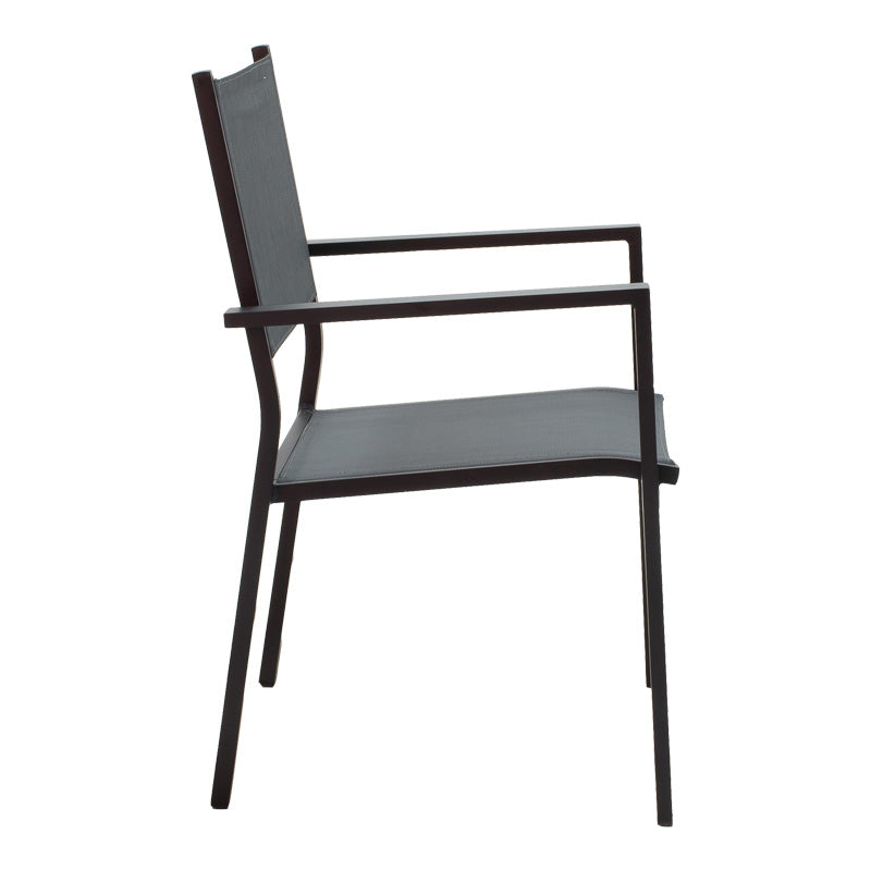 Градински комплект  Nares-Moly  7бр алуминий черен-текстилен сив с маса 140x80x72.5см