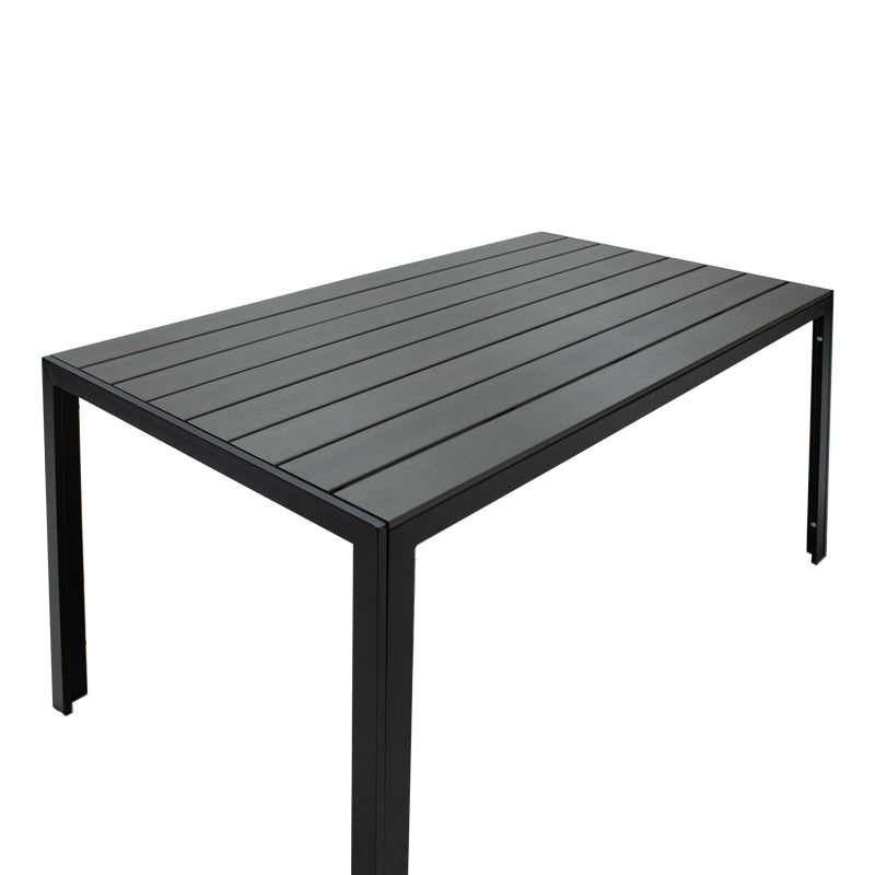 Градински комплект  Nares-Moly  7бр алуминий черен-текстилен сив с маса 140x80x72.5см