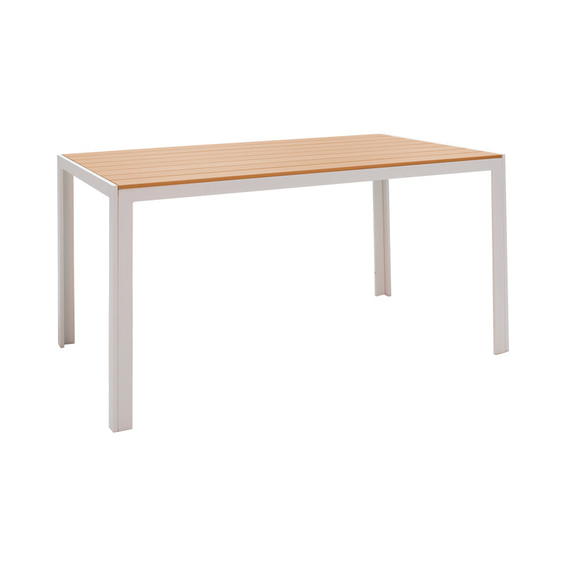 Градински трапезен комплект zacreta-nares 7 части алуминий-текстилен в бял нюанс с маса 140/80