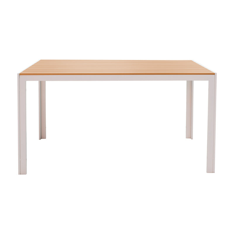 Градински трапезен комплект zacreta-nares 7 части алуминий-текстилен в бял нюанс с маса 140/80