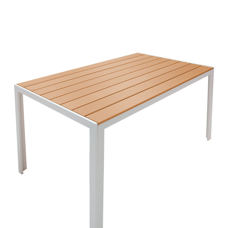 Градински трапезен комплект zacreta-nares 7 части алуминий-текстилен в бял нюанс с маса 140/80