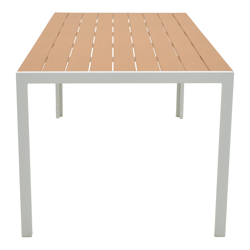 Комплект  MABU-NARES от 7бр. бял алуминий  в естествен цвят с маса 180x90x72.5cm