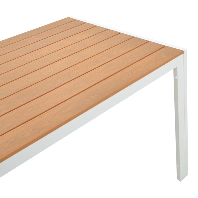 Комплект  MABU-NARES от 7бр. бял алуминий  в естествен цвят с маса 180x90x72.5cm