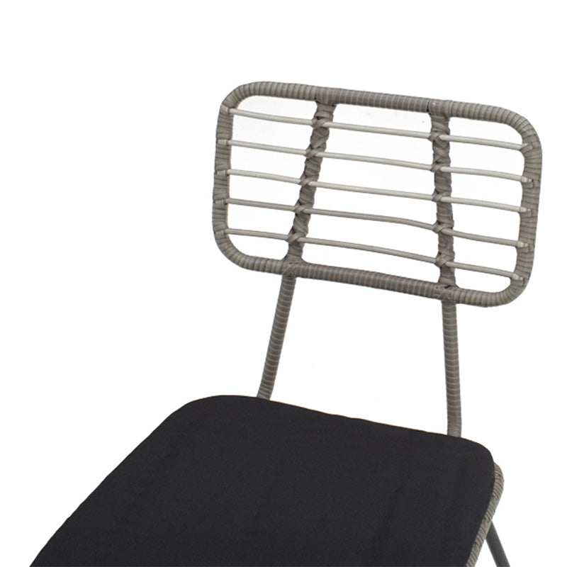 Трапезен комплект Naoki - Kliton  от 3части  антрацит алуминий и метал в черен нюанс с маса 80x80x74см