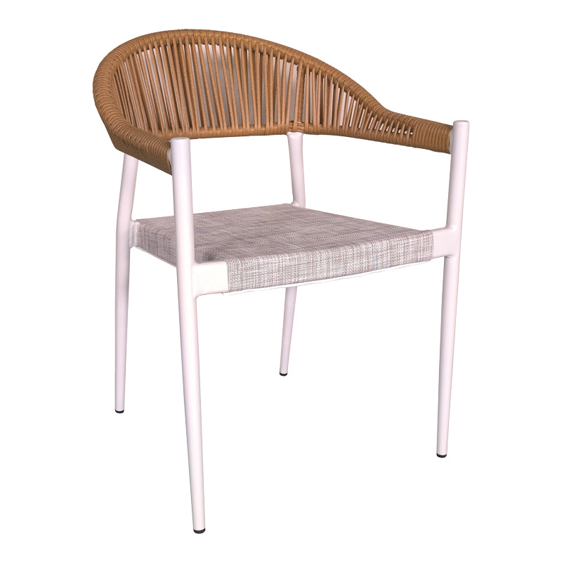 Трапезен комплект  Kliton -  Elation от 3бр алуминий в бял нюанс с маса 80x80x74см