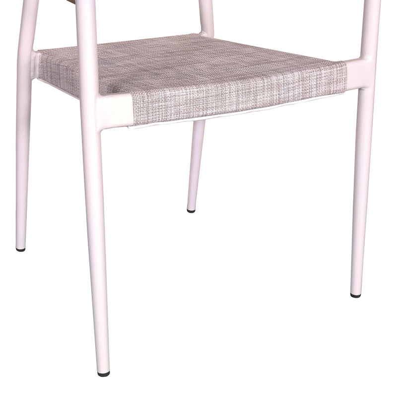 Трапезен комплект  Kliton -  Elation от 3бр алуминий в бял нюанс с маса 80x80x74см