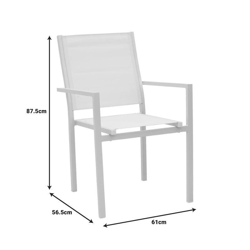 Комплект KLITON от 5 бр алуминий в бял нюанс с маса 80x80x74см
