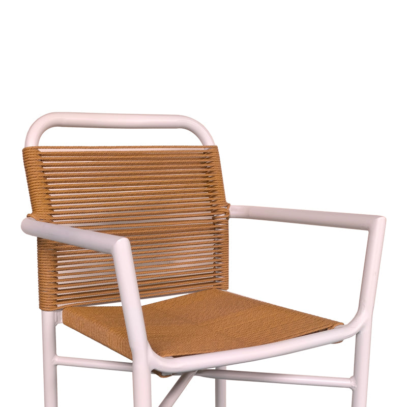 Комплект Клитон - Клъч  от 7бр алуминий в бял нюанс с маса150x80x74см