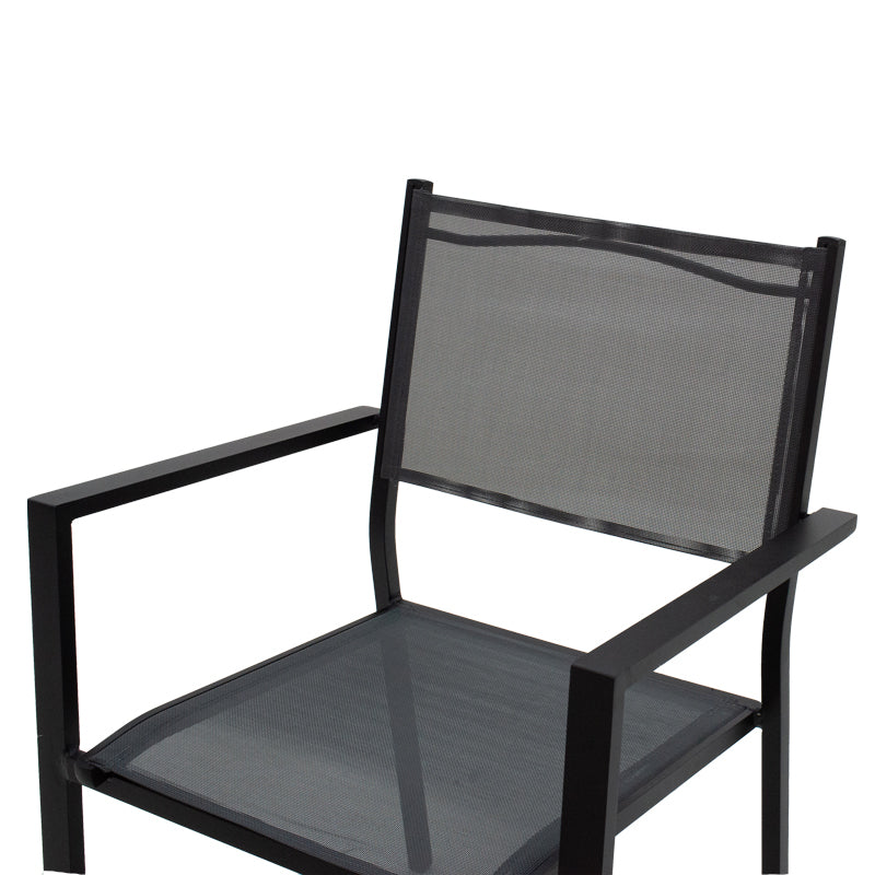 Kомплект Moly – Kliton  от 3части с маса 80/80/74см антрацит и черен алуминий-текстил в нюанс антрацит