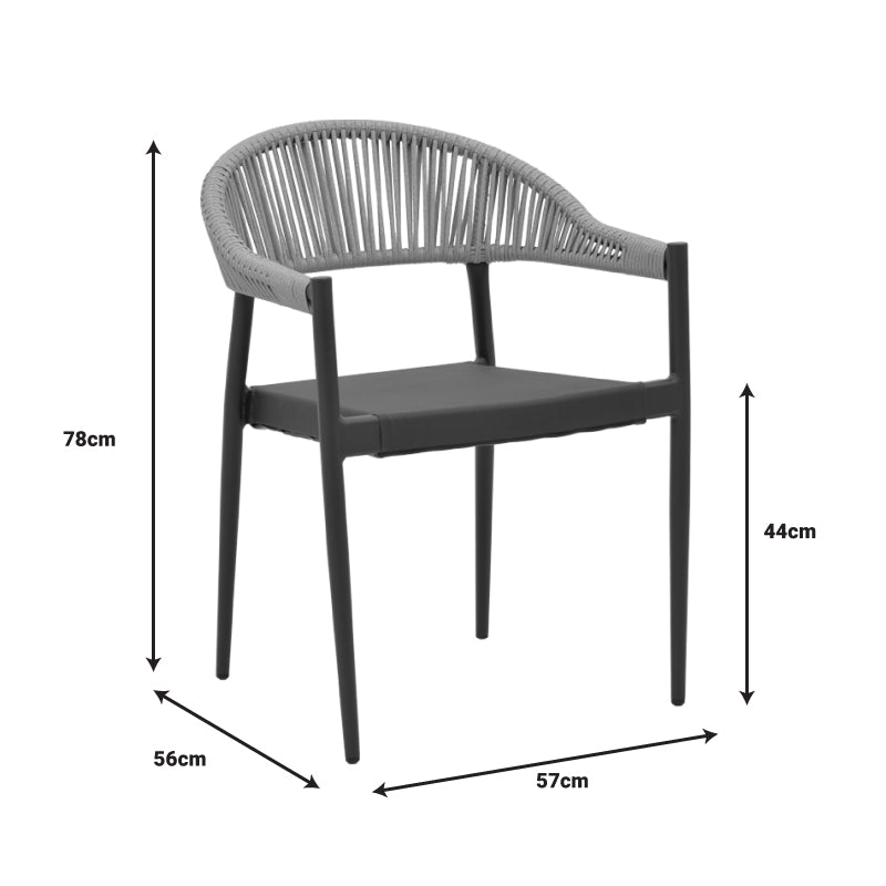Трапезен комплект Kliton- Elation комплект от 5 части алуминий в нюанс антрацит с маса 80x80x74см