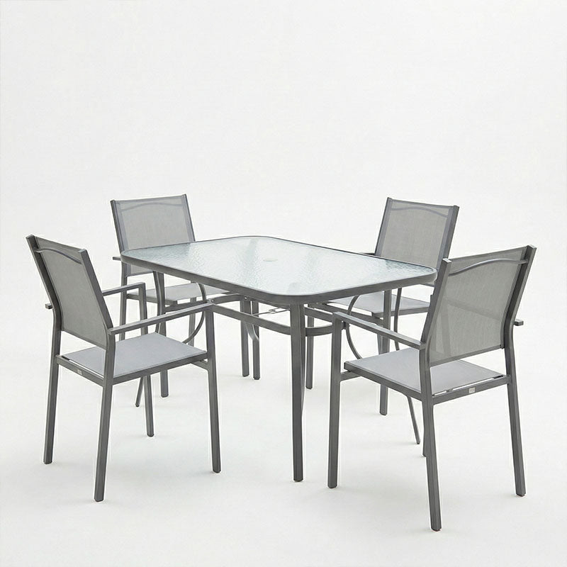 Комплект ENSURE-CONFIDENCE от 5 бр метал в цвят антрацит с маса 120x70x70см
