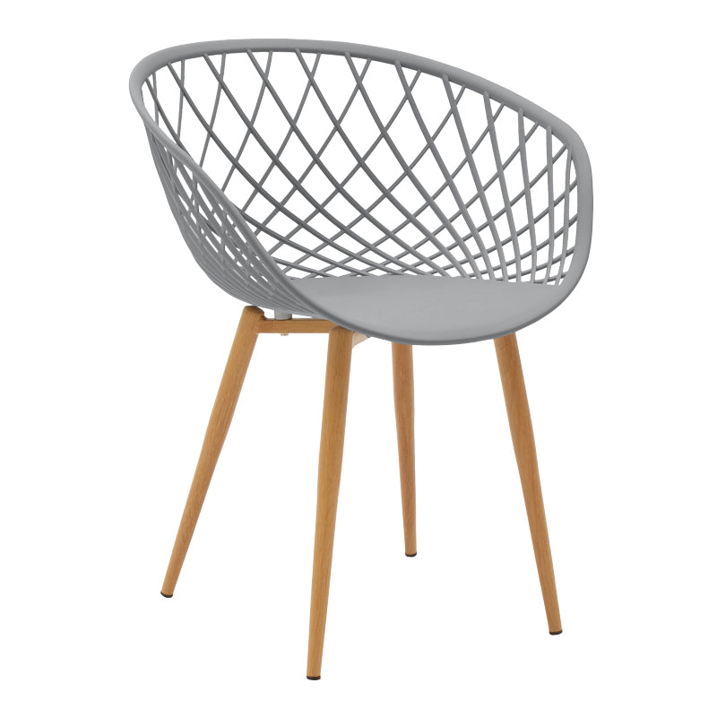 Комплект EZRA-NATALI с трапезна маса 80x80x76см от 5 pp-mdf в сиво-бял цвят с естествени крака