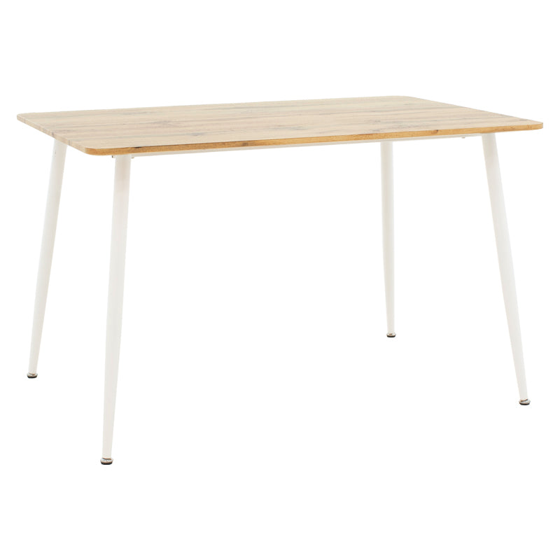 Комплект трапезна маса julita-cuba от 5 pp-mdf цвят бяло-сонома 120x80x75см
