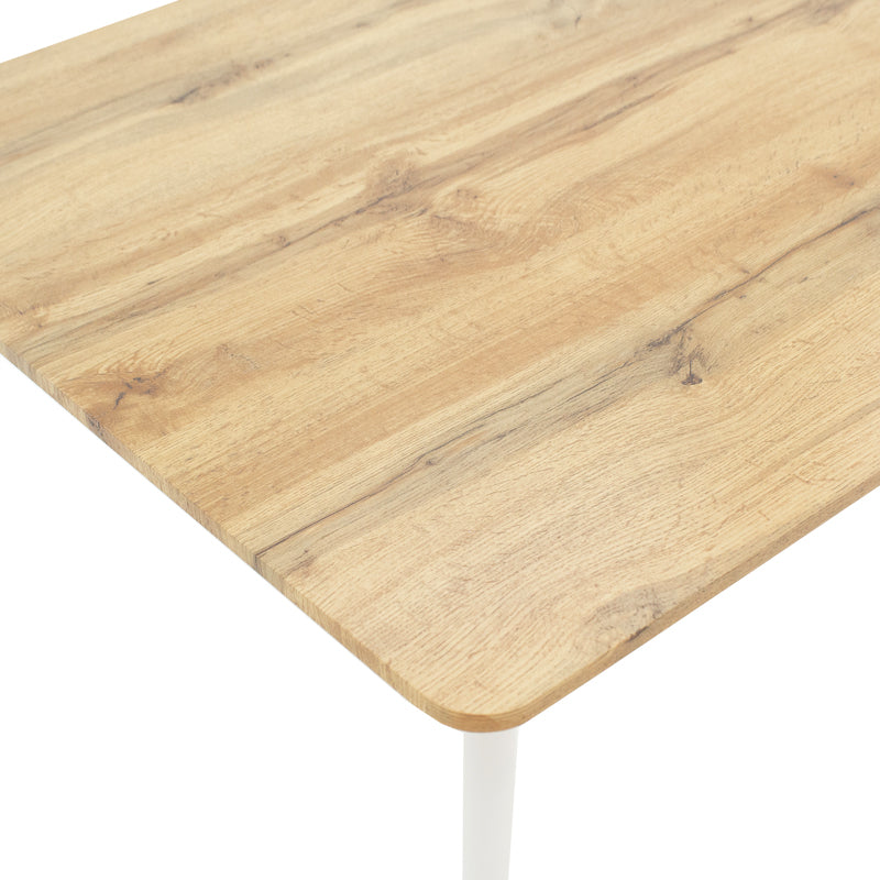 Комплект трапезна маса Ezra-Cuba от 5 pp-mdf цвят бяло-сонома 120x80x75см