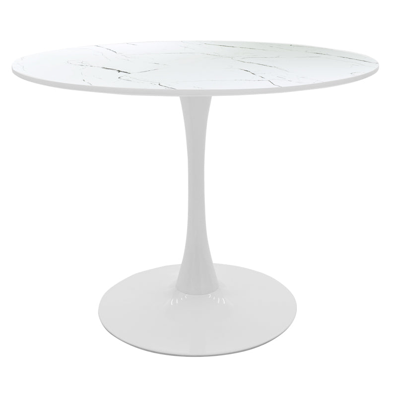 Комплект трапезна маса Aurora-Balou от 5 pp-mdf в цвят бял мрамор d120x73cm