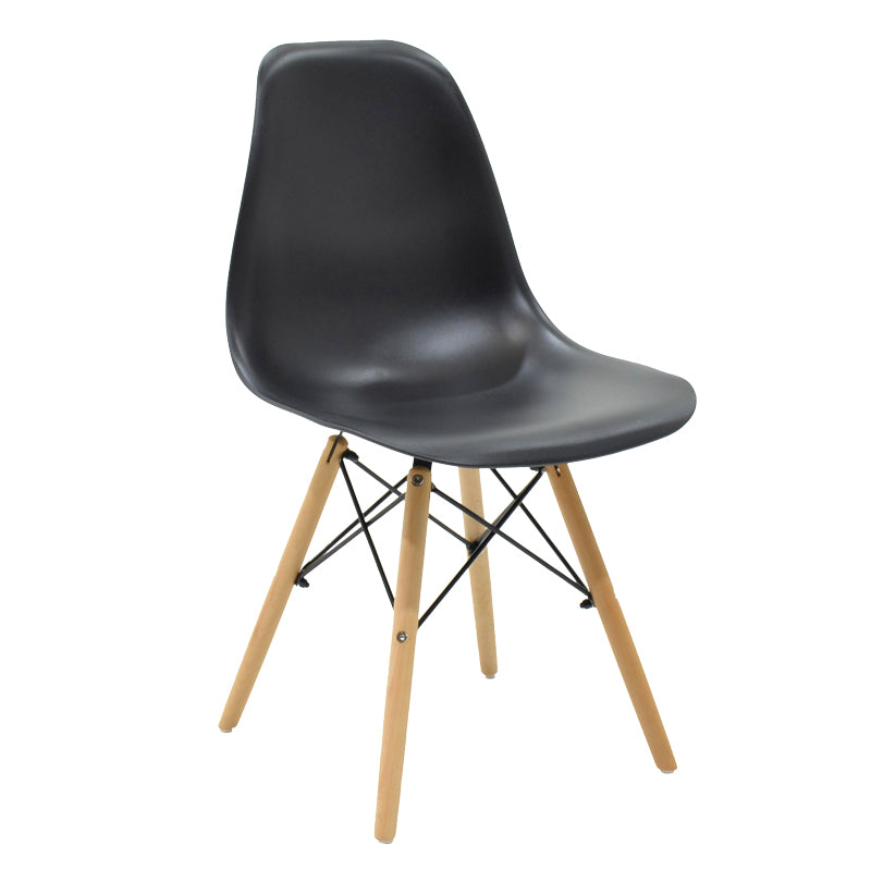 Комплект трапезна маса Julita-Balou от 5 mdf-pp в черно-натурален цвят d120x73см