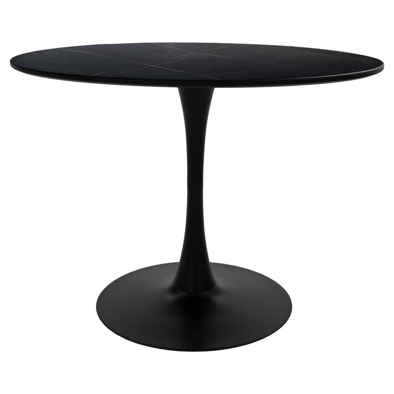 Комплект трапезна маса Ezra-Balou от 5 pp-mdf в черно-натурален цвят d120x73cm