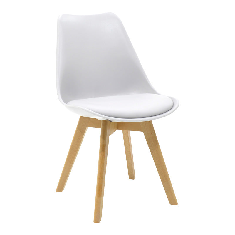 Комплект трапезна маса Elijah-Gaston от 3 pp-pu в бял цвят с естествени крака Φ60x74см