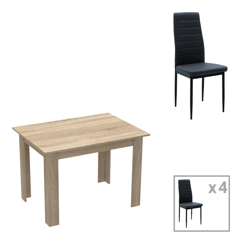 Комплект от 5 части MANKA-PARKER  mdf в цвят черно-сонома 110x80x77см