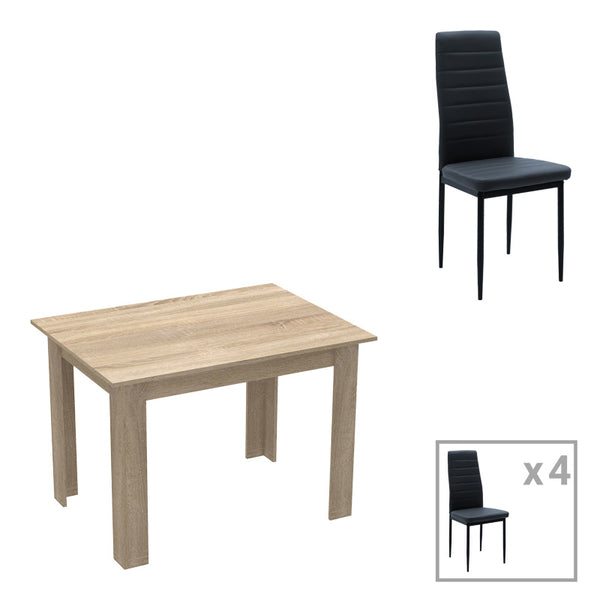 Комплект от 5 части MANKA-PARKER  mdf в цвят черно-сонома 110x80x77см