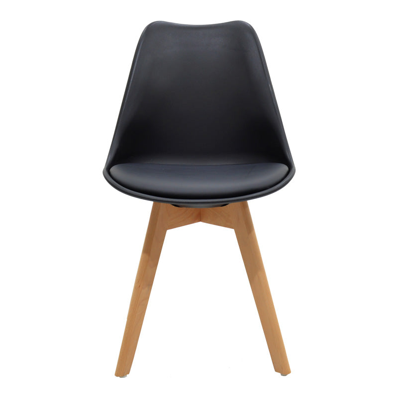 Комплект трапезна маса quana-gaston от 5 части, прозрачно стъкло 8 мм - черен крак - черен абажур 120x70x75 см