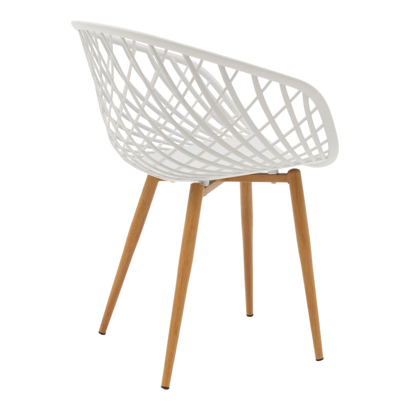 Quana-ezra трапезна маса комплект от 5 части стъкло 8мм прозрачно - бял крак 120x70x75см