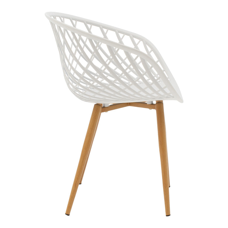 Quana-ezra трапезна маса комплект от 5 части стъкло 8мм прозрачно - бял крак 120x70x75см