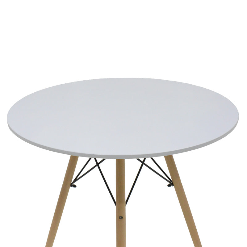Комплект  JULITA-CARON от 5части  бели mdf-естествени крака φ80x73см