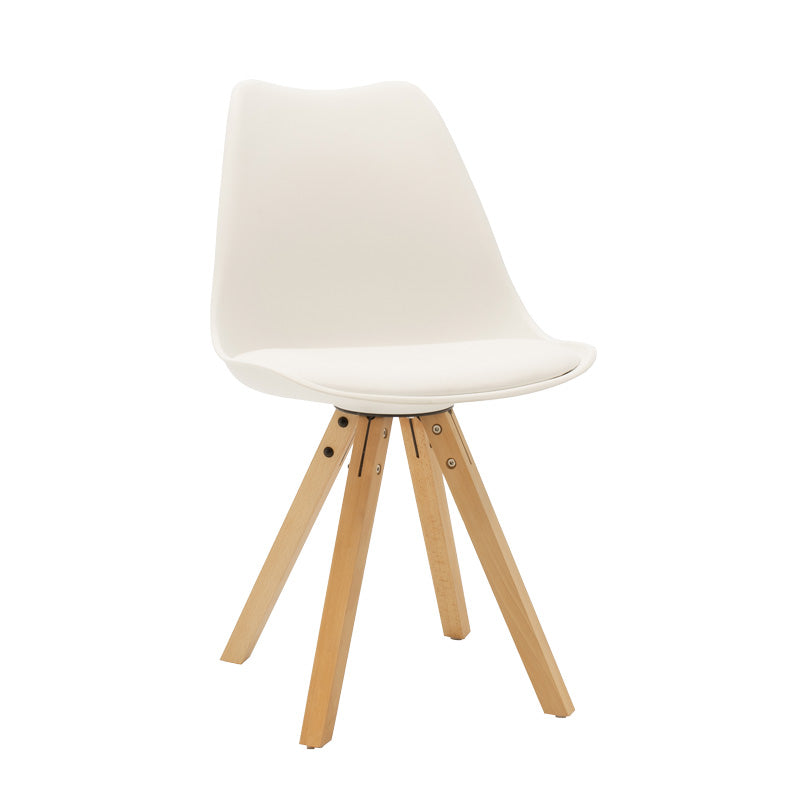 Комплект трапезна маса quana-caron от 5 части стъкло 8мм прозрачно - бял крак 120x70x75см