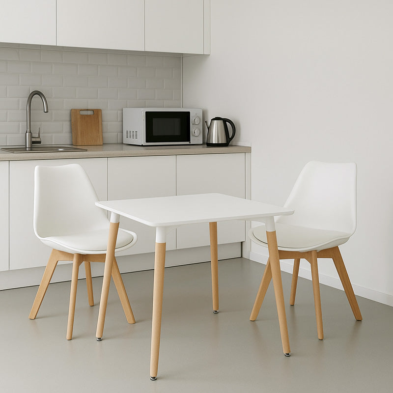 Трапезен комплект  VERONA   от 3 части в бяло 80x80x76см