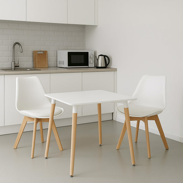 Трапезен комплект  VERONA   от 3 части в бяло 80x80x76см