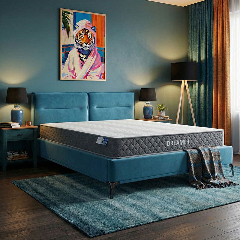 Легло с матрак Ikina-Dreamer кадифе петрол 160x200см