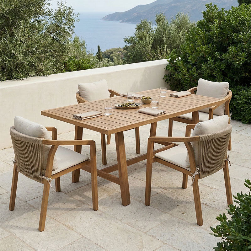 Градински комплект  MALIBU от 5 части, масивна акациева дървесина, 160x90x75 см