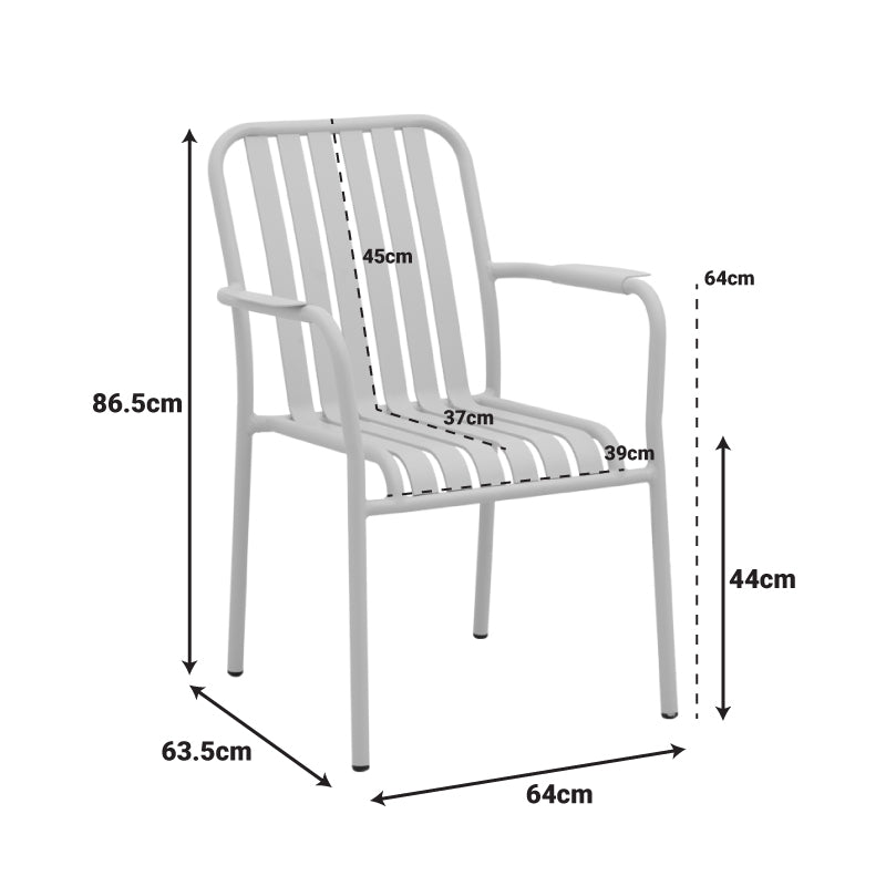 Комплект градински HEVEN-VISTA  комплект от 7 части черен алуминий 120x70x72см