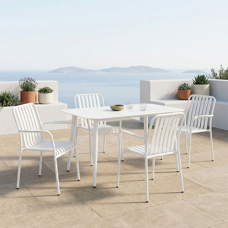 Комплект за хранене HEVEN-VISTA комплект от 5 части черен алуминий 120x70x72см