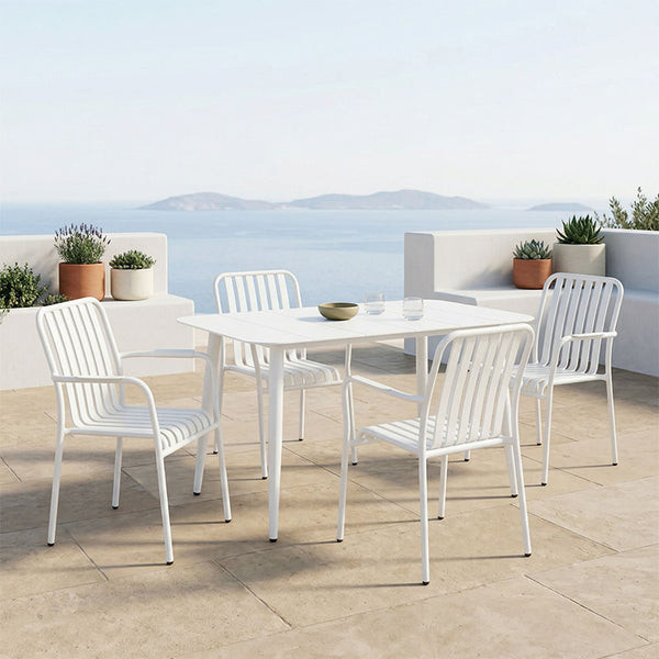 Комплект за хранене HEVEN-VISTA комплект от 5 части черен алуминий 120x70x72см