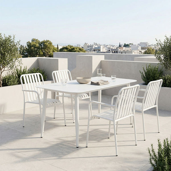 Комплект за хранене HEVEN-VISTA от 5 части, черен алуминий 150x80x72см