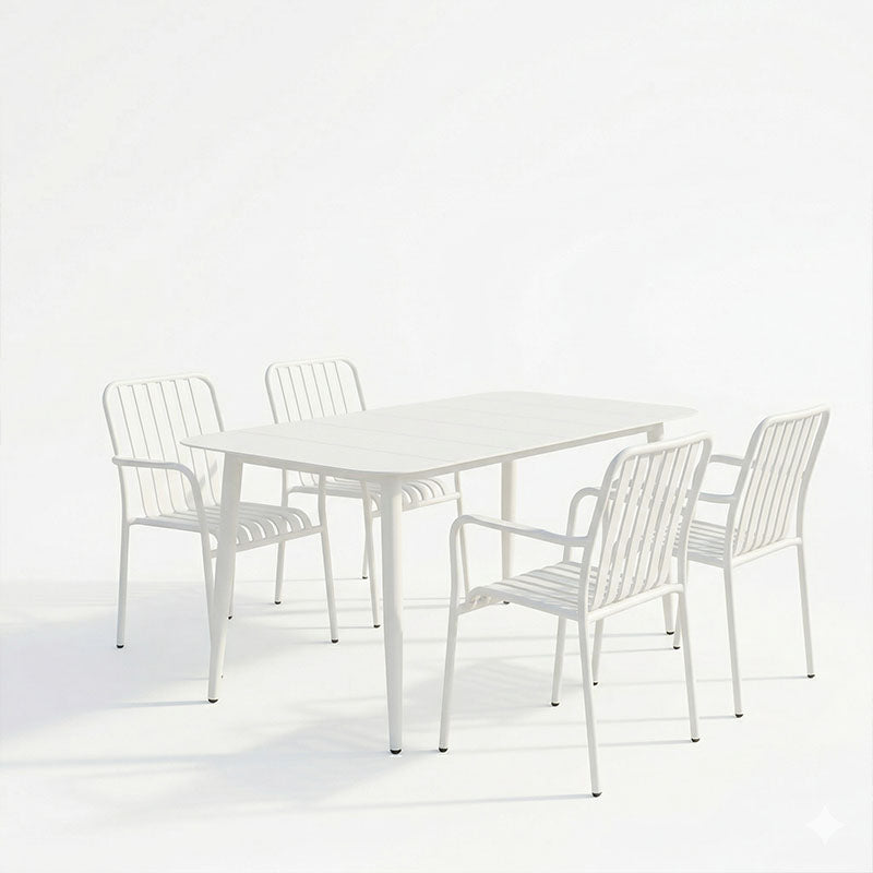 Комплект за хранене HEVEN-VISTA от 5 части, черен алуминий 150x80x72см
