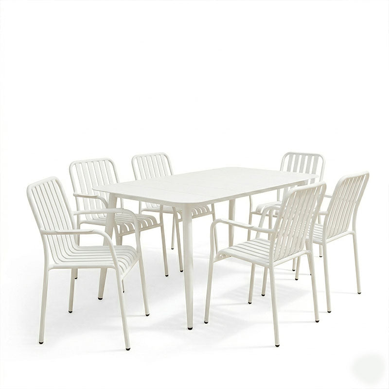 Комплект за хранене HEVEN-VISTA от 7 части, черен алуминий 150x80x72см