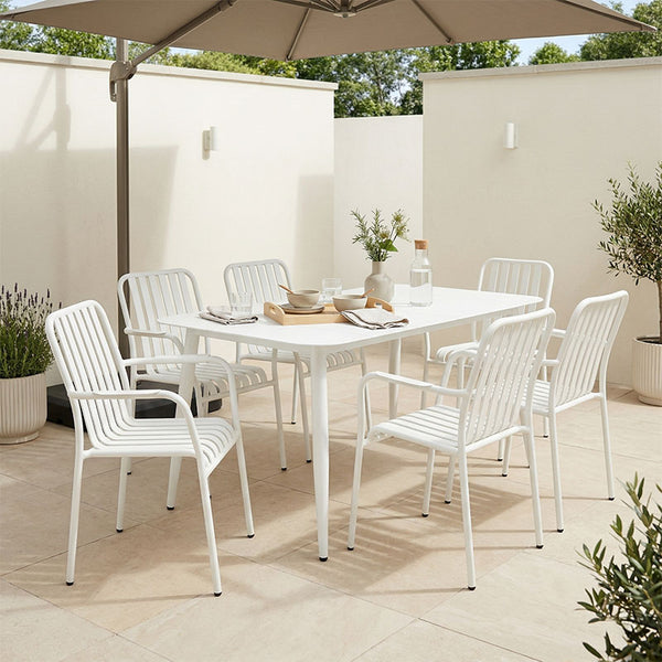 Комплект за хранене HEVEN-VISTA от 7 части, черен алуминий 150x80x72см