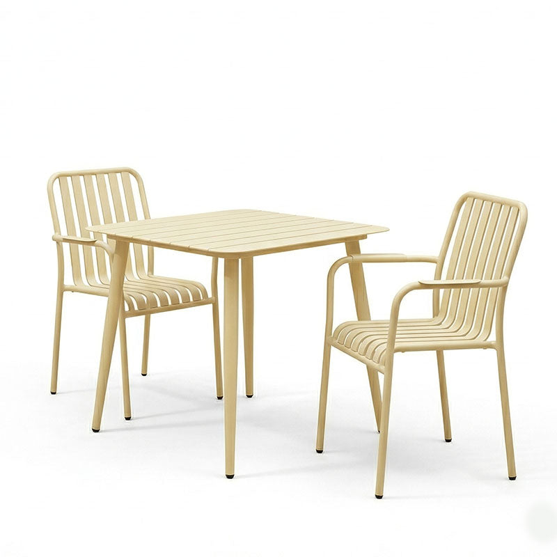 Комплект за хранене HEVEN-VISTA комплект от 3 части шампанско алуминий 80x80x72см