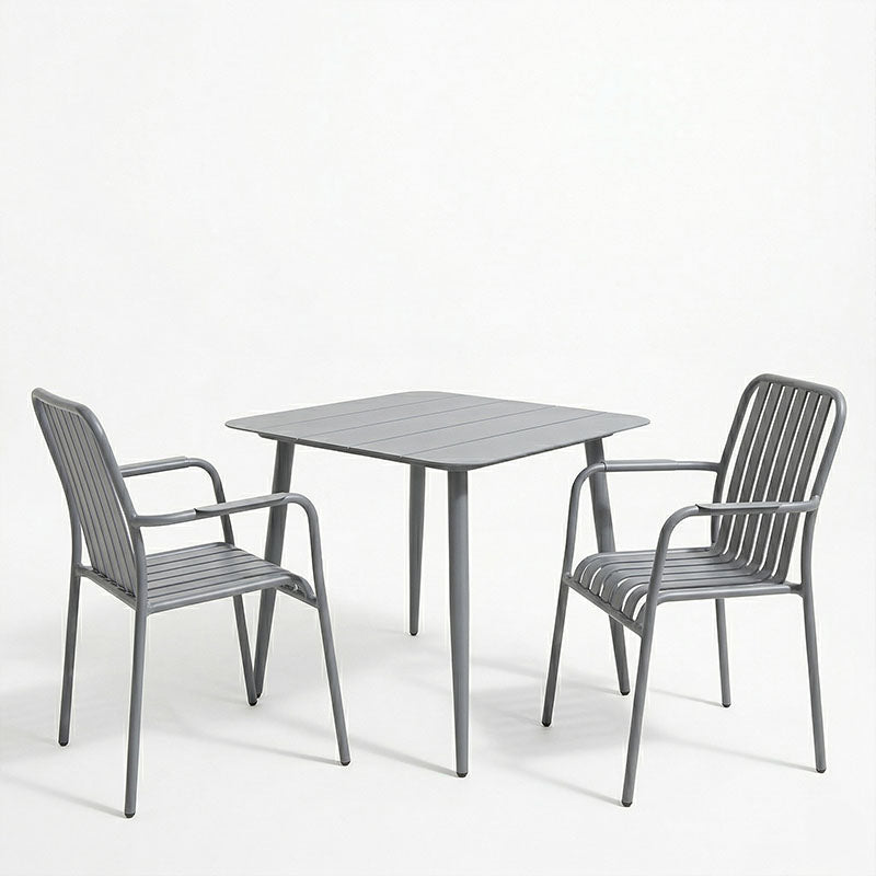 Комплект за хранене HEVEN-VISTA от 3 части антрацит алуминий 80x80x72см
