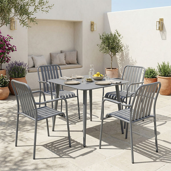 Комплект за хранене  HEVEN-VISTA от 5 части антрацит алуминий 80x80x72см